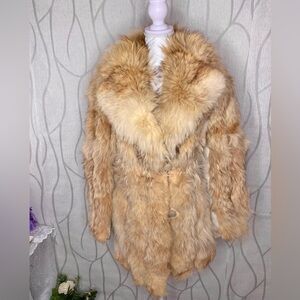 🌷 Vintage Beige Fur & Leather Suede Coat 🌷 Made Expressly for Robinson’s